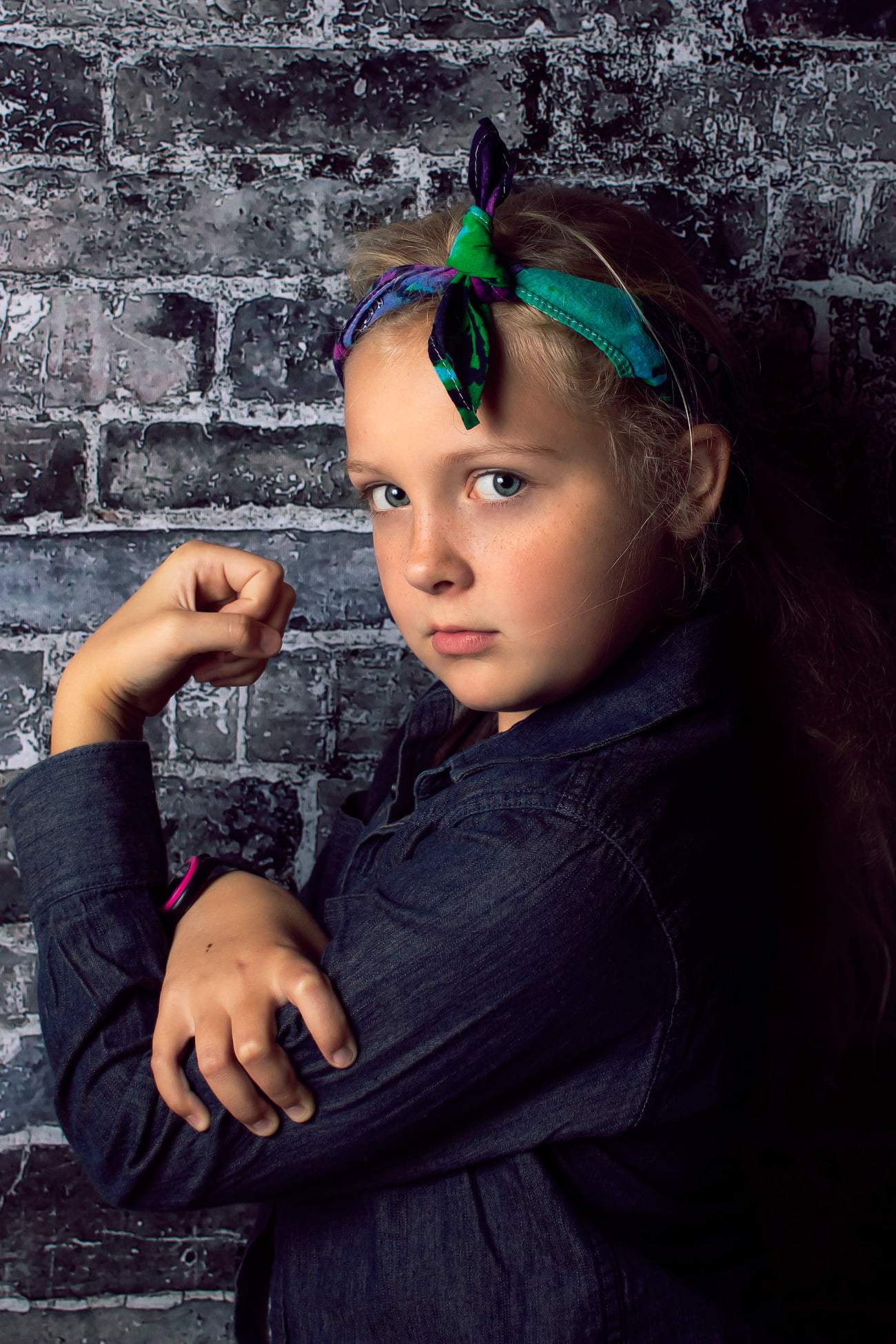 Kate Mur de briques Ton foncé Noir Portrait Toile de fond conçue par Emetselch - Kate Backdrop FR