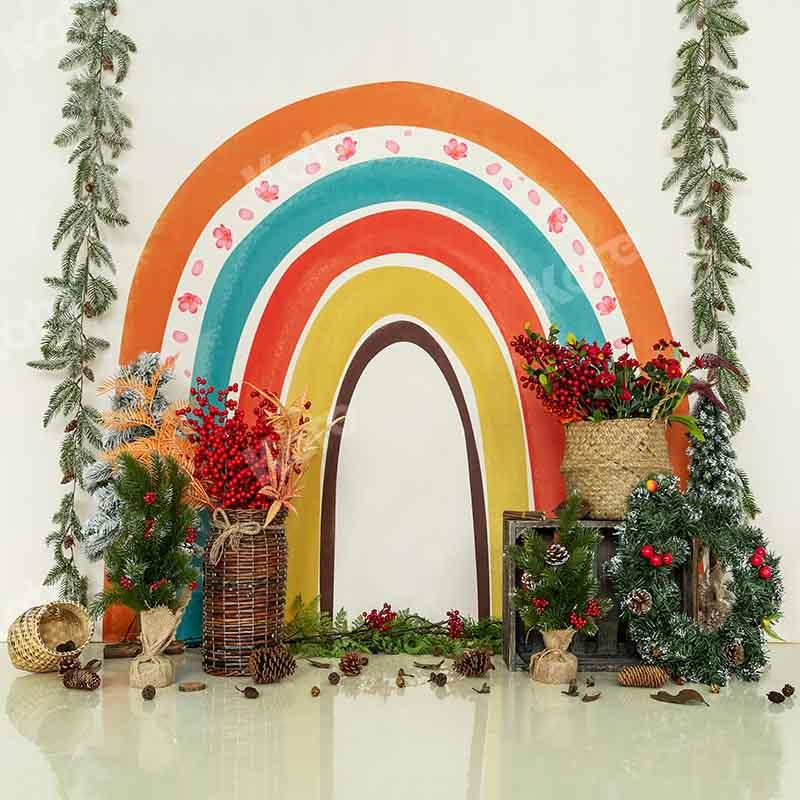 Kate Cake Smash Arc-en-ciel Noël Toile de fond conçue par Emetselch - Kate Backdrop FR