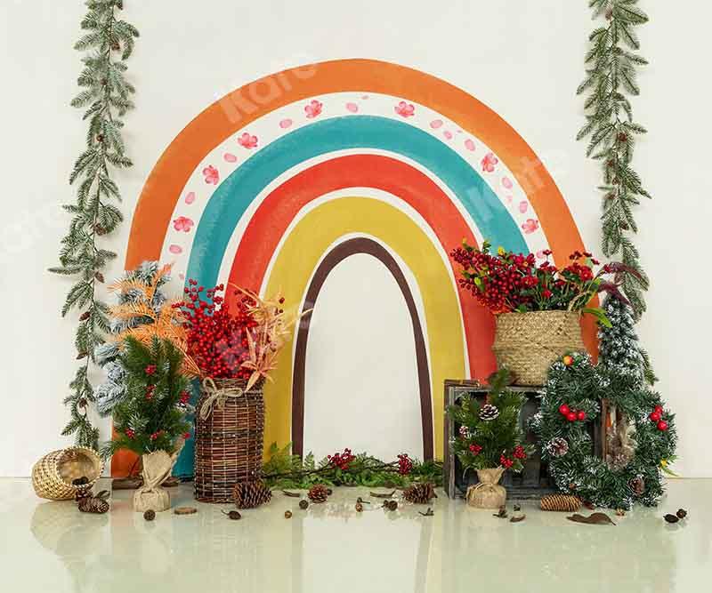 Kate Cake Smash Arc-en-ciel Noël Toile de fond conçue par Emetselch - Kate Backdrop FR