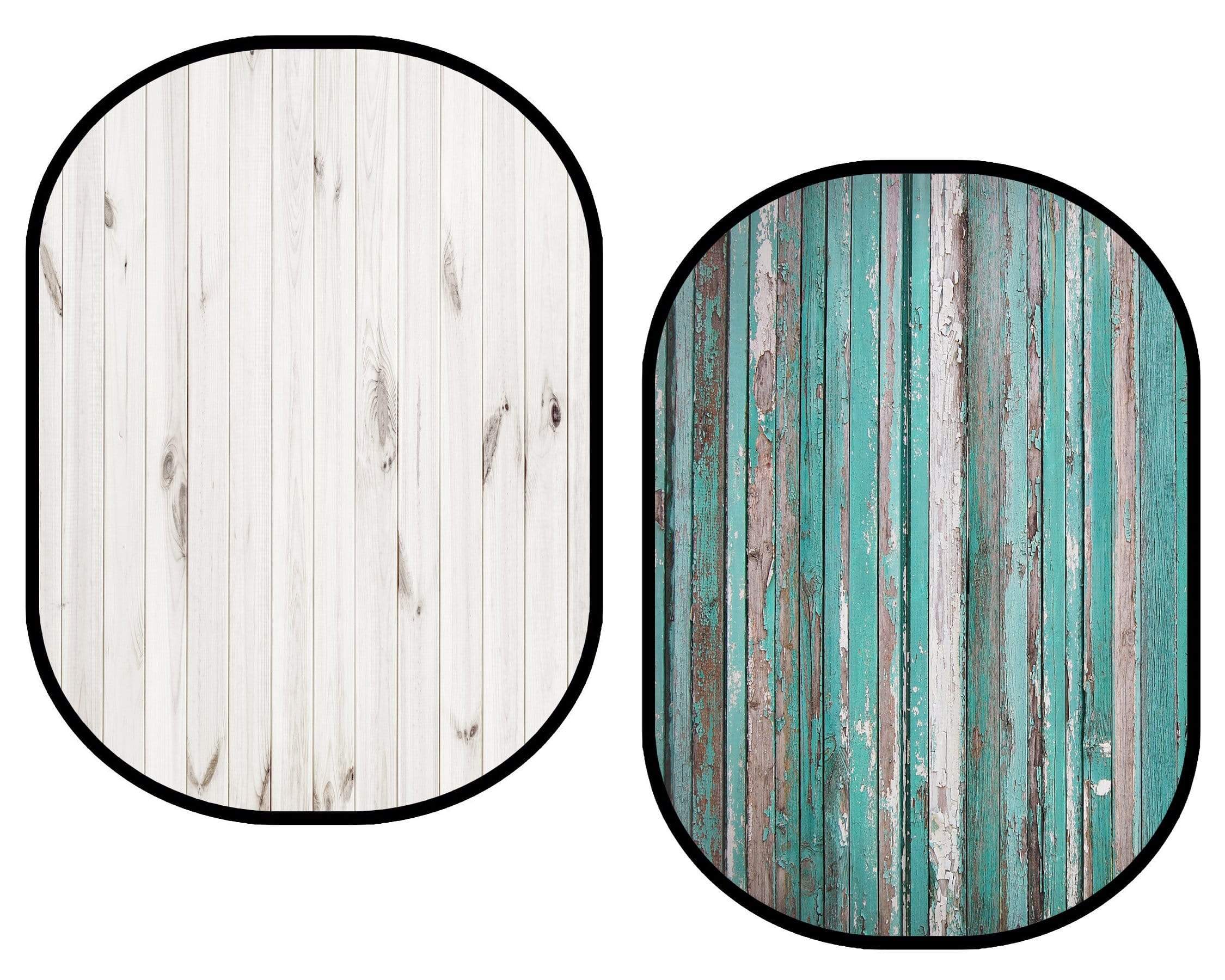 Katebackdrop£ºKate White Wood / Dark Blue Green Retro Wood Collapsible Backdrop Photography 5X6.5ft(1.5x2m)