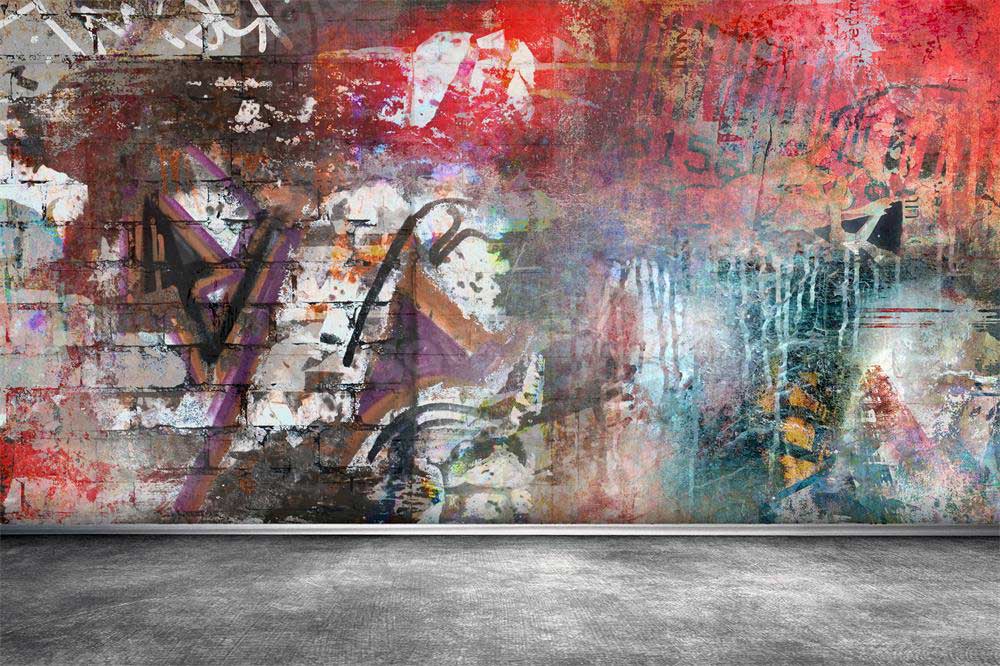 Kate Colorful Brick Stone Graffiti Wall Backdrop Photography - Katebackdrop