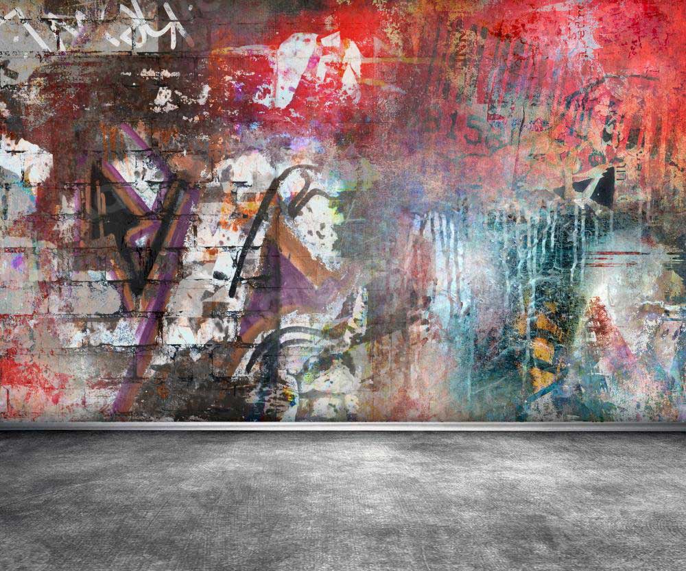 Kate Colorful Brick Stone Graffiti Wall Backdrop Photography - Katebackdrop