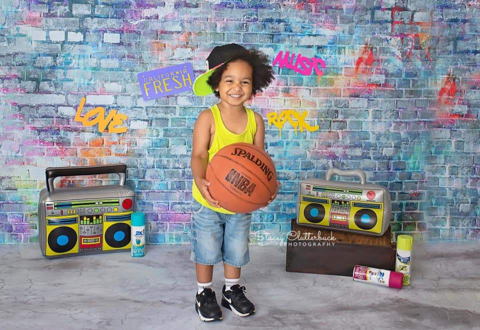 Kate Mur de briques Décors Graffiti Photographie Peinture colorée Toile de fond - Kate Backdrop FR