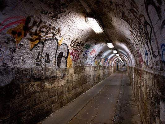 Katebackdrop:Kate Graffiti Wall Tunnel Building Backdrop For Photography