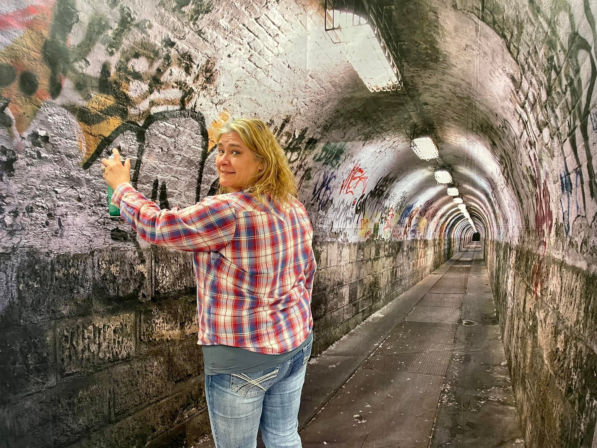 Kate Bâtiment Tunnel Mur de graffiti Toile de fond pour la photographie - Kate Backdrop FR