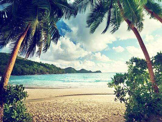 Katebackdrop£ºSummer Holiday Blue sky with sandbeach and island Backdrop for Photography