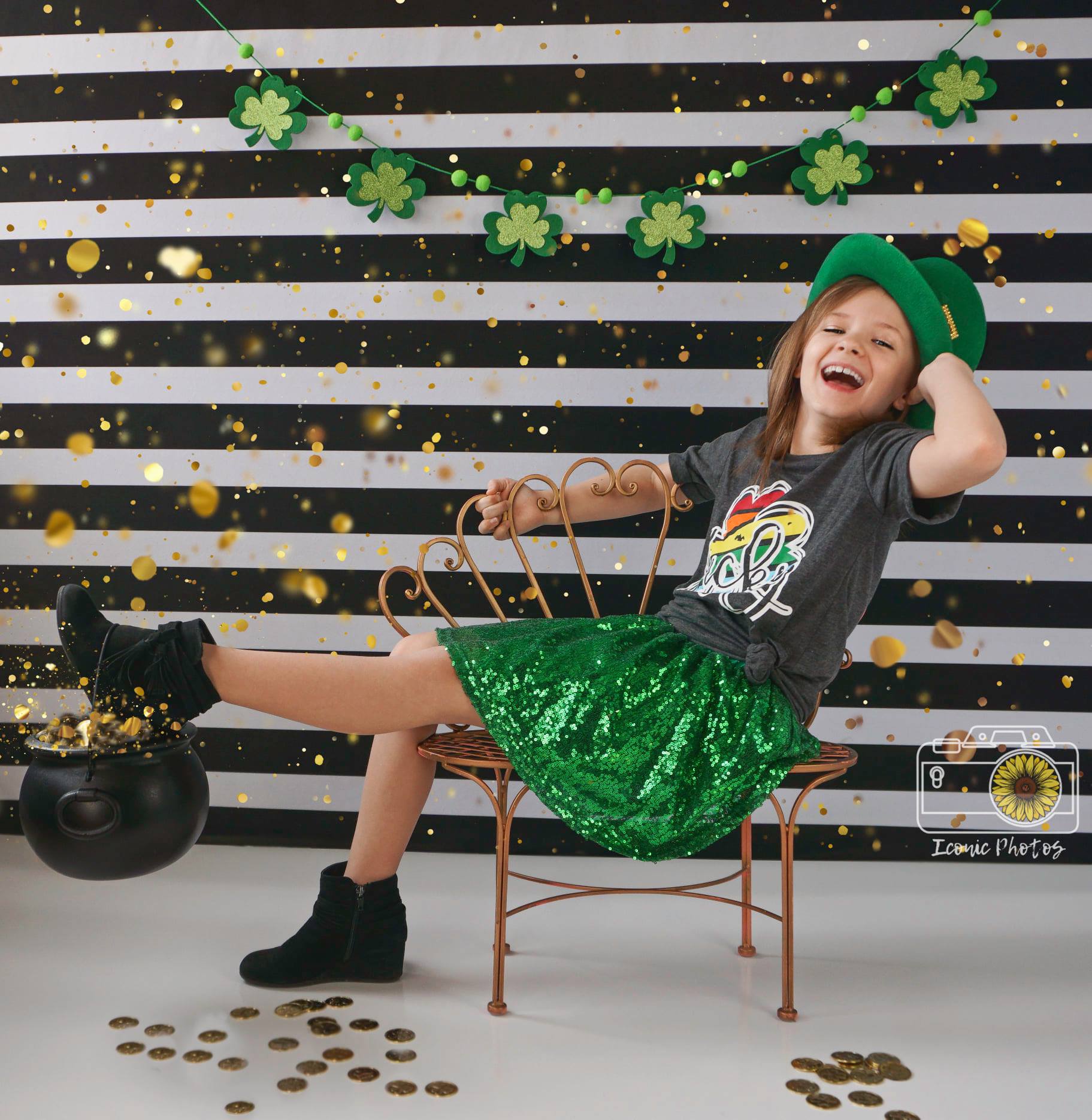 Kate Rayures Noir & Blanc Fête Anniversaire Toile de fond pour la photographie - Kate Backdrop FR