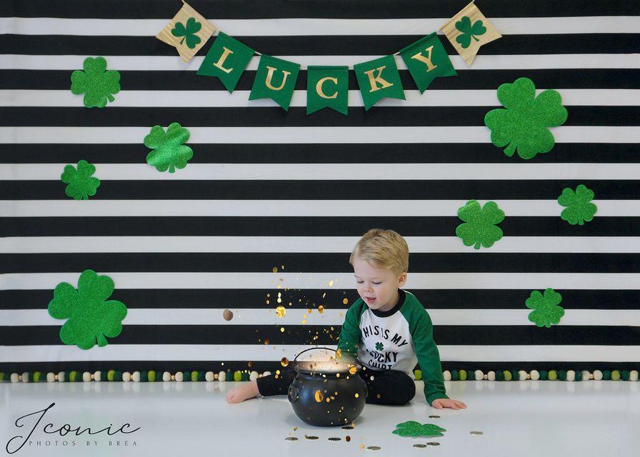 Kate Rayures Noir & Blanc Fête Anniversaire Toile de fond pour la photographie - Kate Backdrop FR