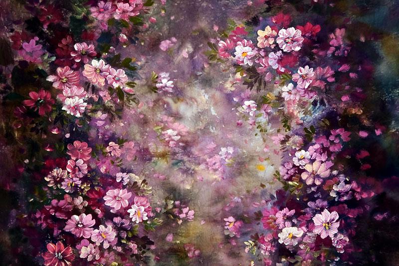 Kate Fantaisie Violet Fleurs Saint-Valentin Toile de fond pour la photographie - Kate Backdrop FR