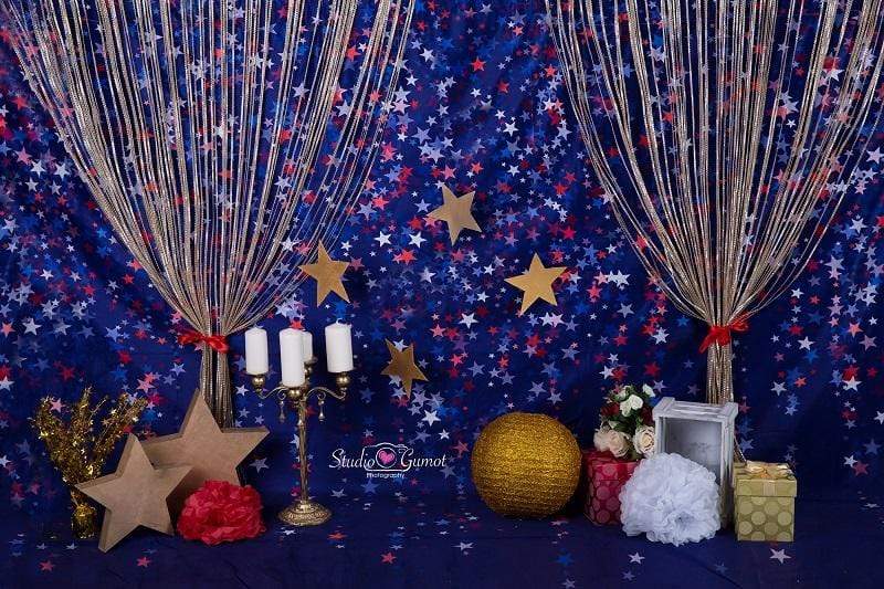 Katebackdrop£ºKate blue red star backdrop for cake smash Backdrop designed by Studio Gumot
