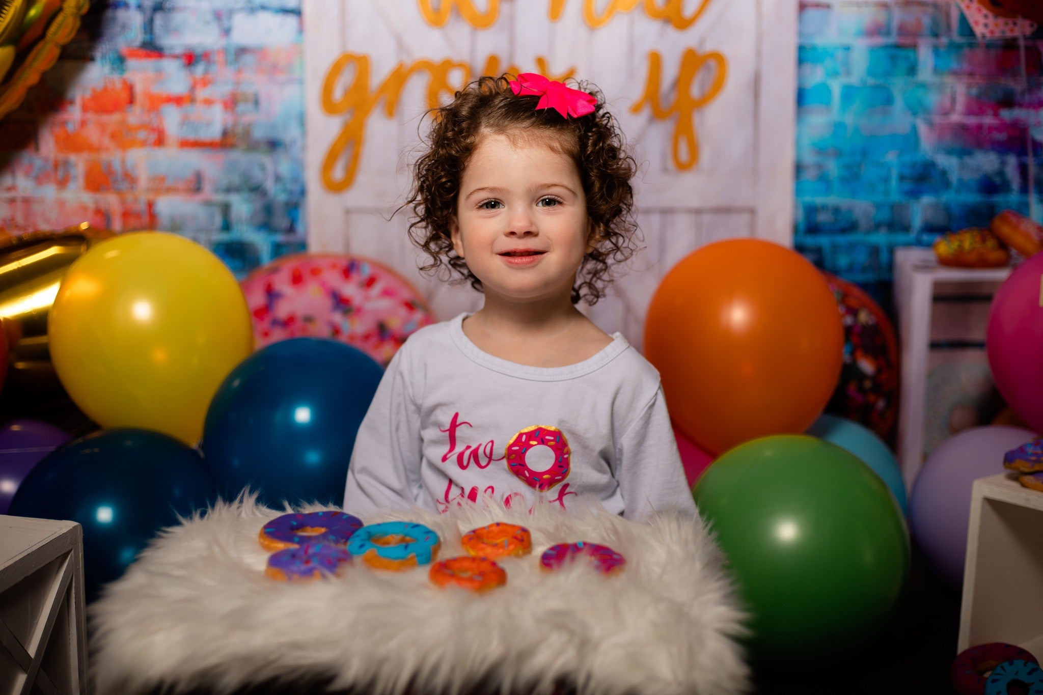 Kate Ballons Anniversaire Donut Enfants Toile de fond pour la photographie - Kate Backdrop FR