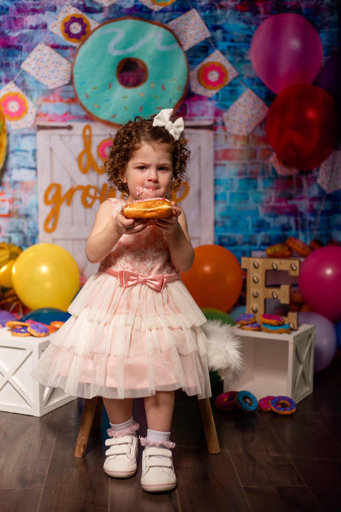 Kate Ballons Anniversaire Donut Enfants Toile de fond pour la photographie - Kate Backdrop FR