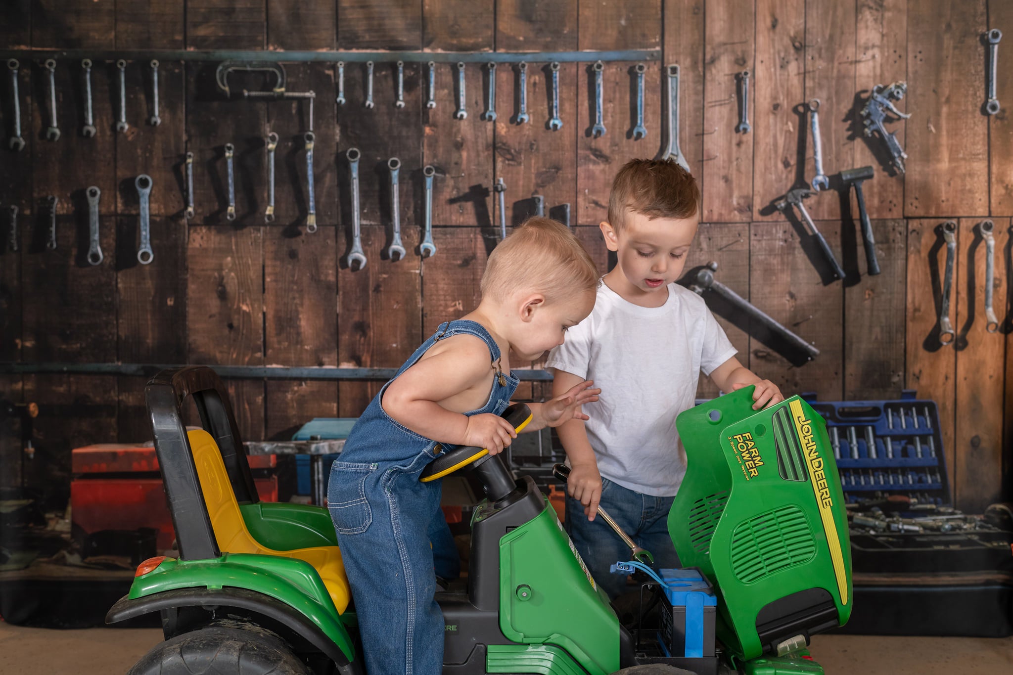Kate Porte-outil Table Garage Bois Garçon Fête des pères Toile de fond pour la photographie - Kate Backdrop FR