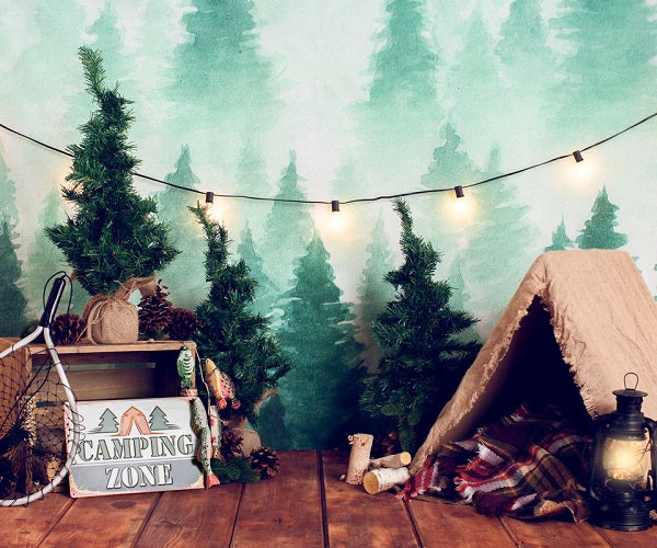 Kate Cake smash Forêt Zone de camping Été Toile de fond conçu par Megan Leigh