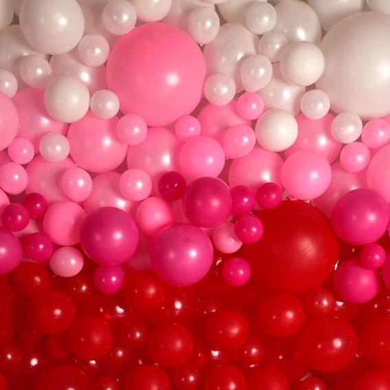 Kate Mur de ballons Rose Rouge Saint-Valentin Toile de fond conçue par Mandy Ringe - Kate Backdrop FR