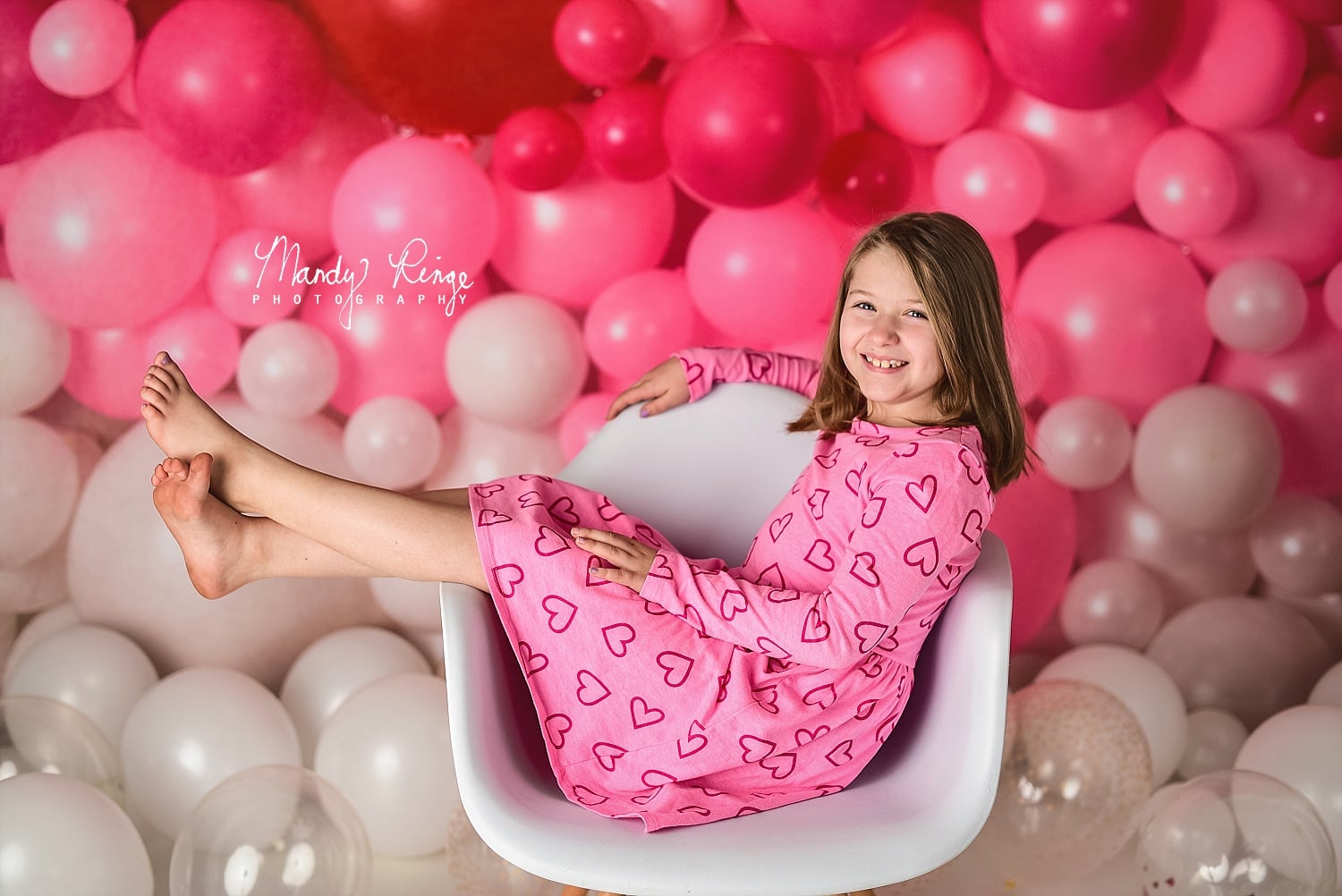 Kate Mur de ballons Rose Rouge Saint-Valentin Toile de fond conçue par Mandy Ringe - Kate Backdrop FR