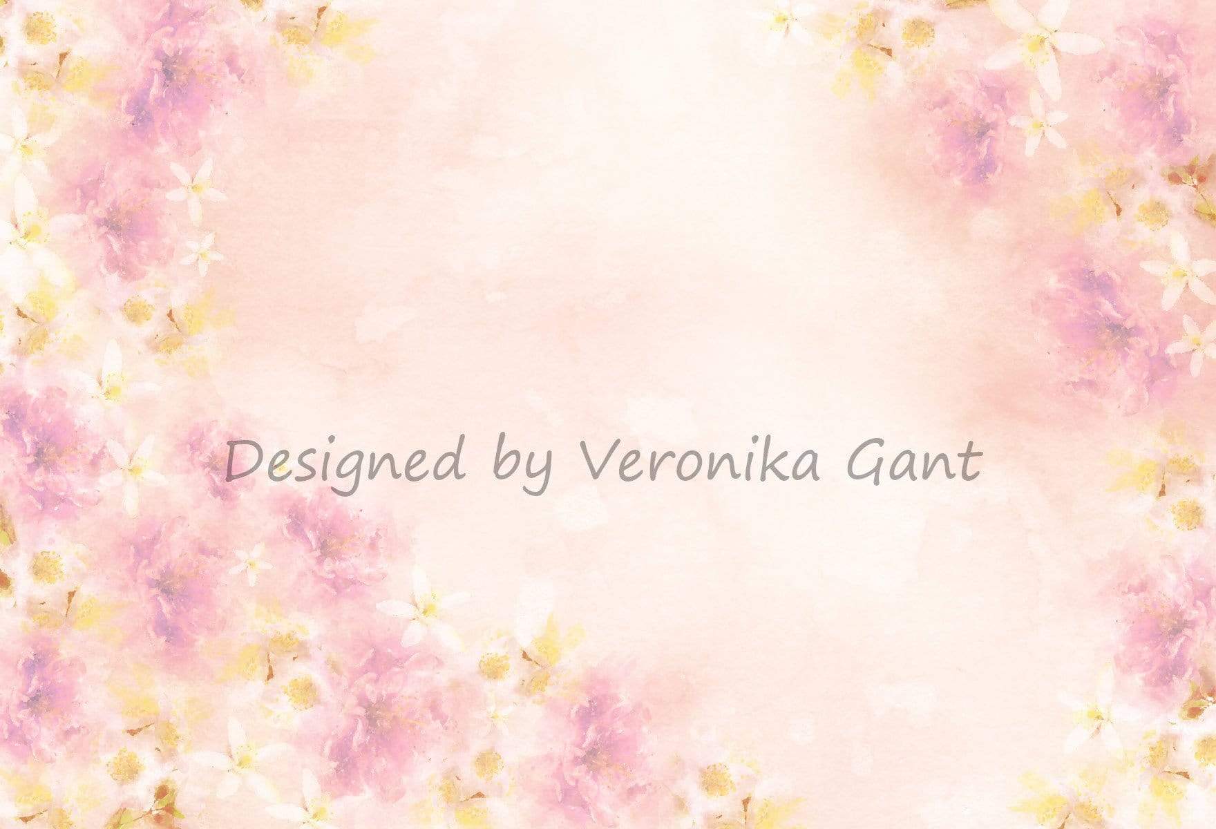 Katebackdrop:Kate Fine Art Watercolors Pink Flowers Abstract Backdrop designed by Veronika Gant