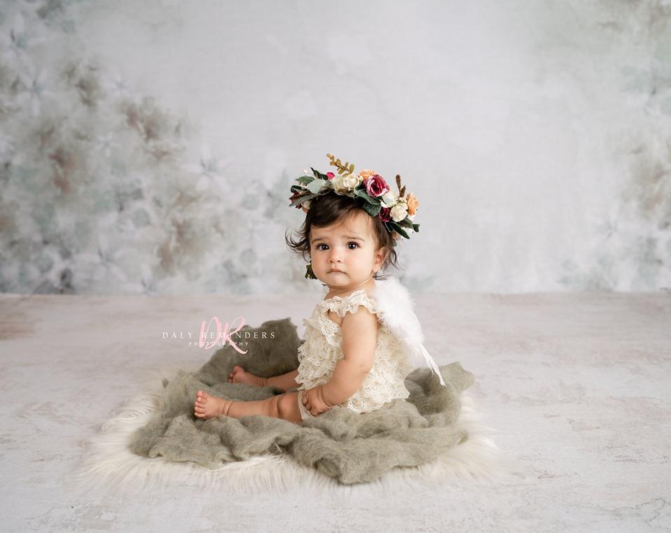 Katebackdrop£ºKate Fine Art Watercolors Green Flowers Abstract Backdrop designed by Veronika Gant