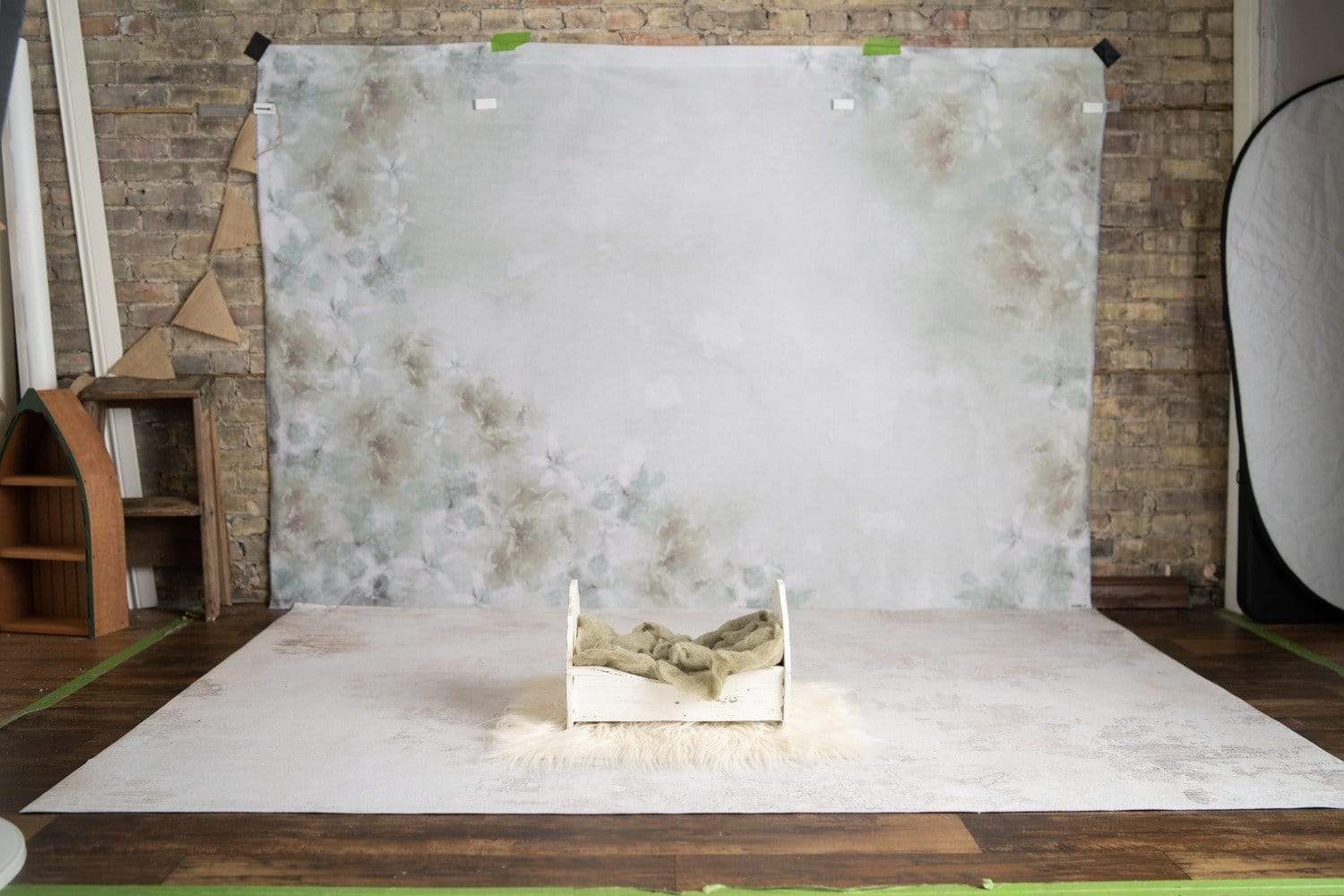 Katebackdrop£ºKate Fine Art Watercolors Green Flowers Abstract Backdrop designed by Veronika Gant