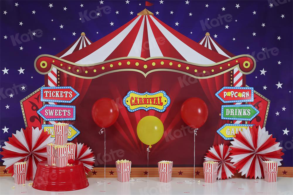 Kate Cake Smash Cirque Carnival Enfant Toile de fond conçue par Sherie Skelly - Kate Backdrop FR