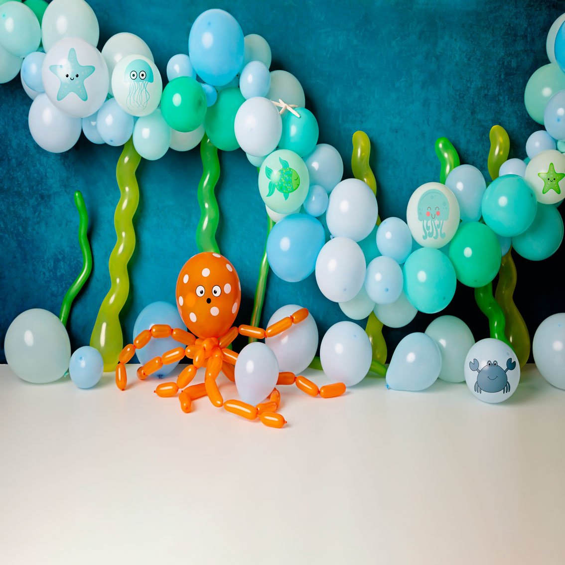 Kate Ballons Anniversaire Sous la mer Enfant Toile de fond conçu par Kerry Anderson - Kate Backdrop FR