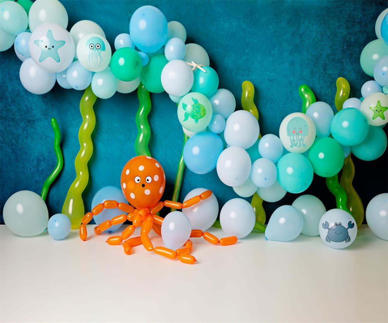 Kate Ballons Anniversaire Sous la mer Enfant Toile de fond conçu par Kerry Anderson - Kate Backdrop FR