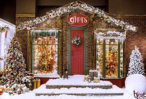 Katebackdrop£ºKate Christmas Giftshop Decorations Snow Backdrop for Photography