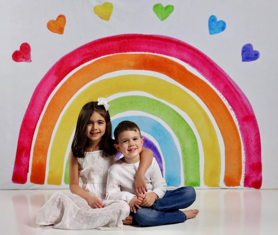 Kate aquarelle arc-en-fond conçu par Mandy Ringe - Kate Backdrop FR