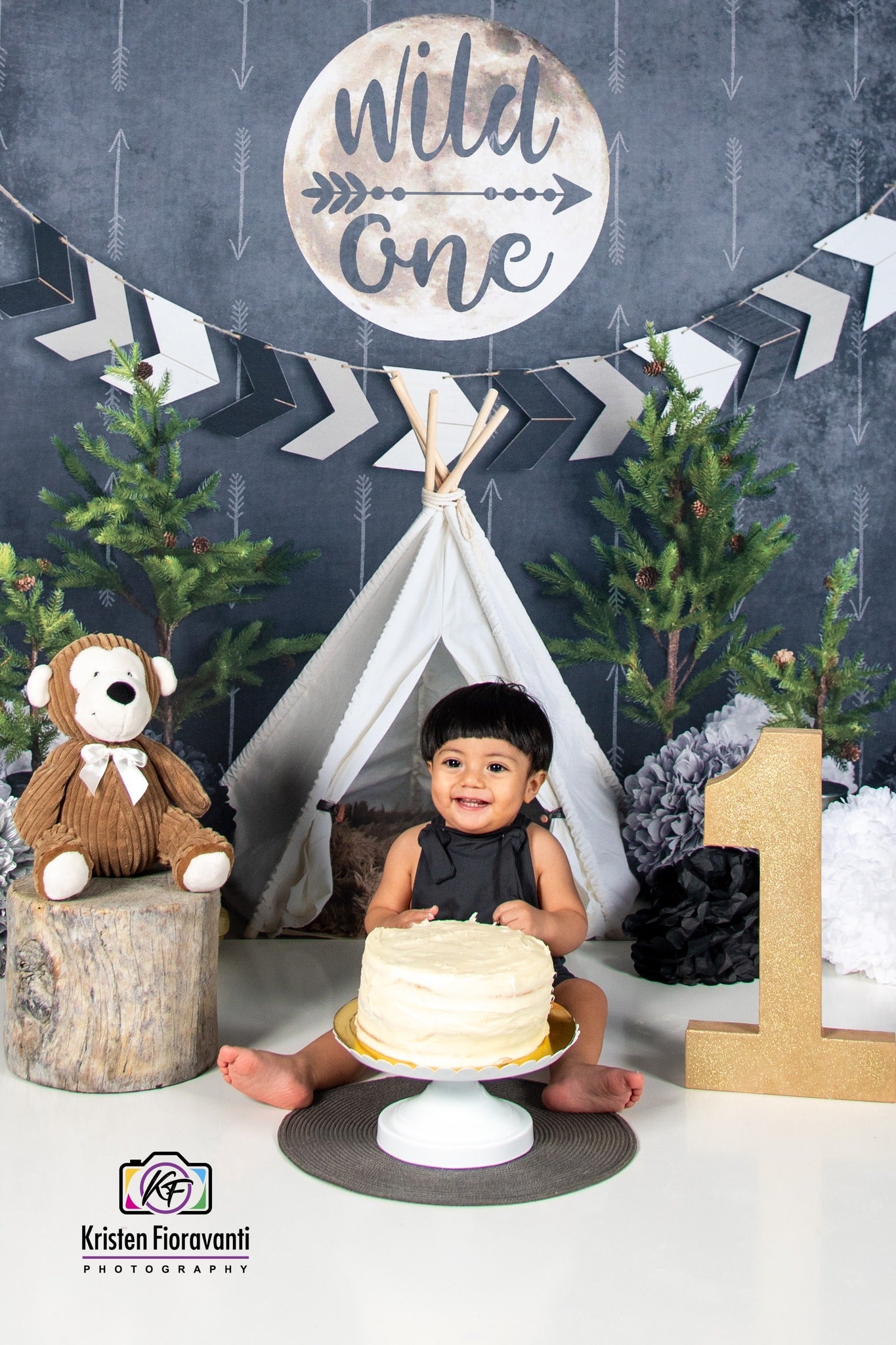 Kate Wild One Enfant 1er Anniversaire Toile de fond conçue par Mandy Ringe - Kate Backdrop FR