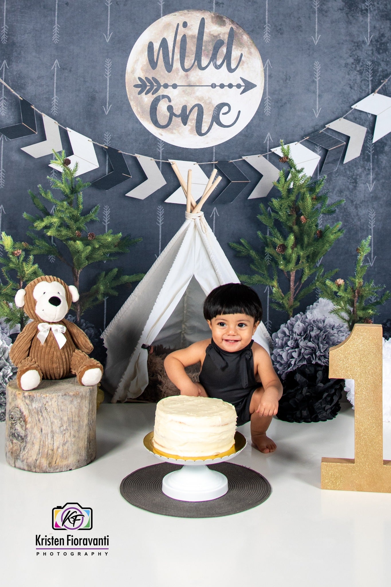 Kate Wild One Enfant 1er Anniversaire Toile de fond conçue par Mandy Ringe - Kate Backdrop FR