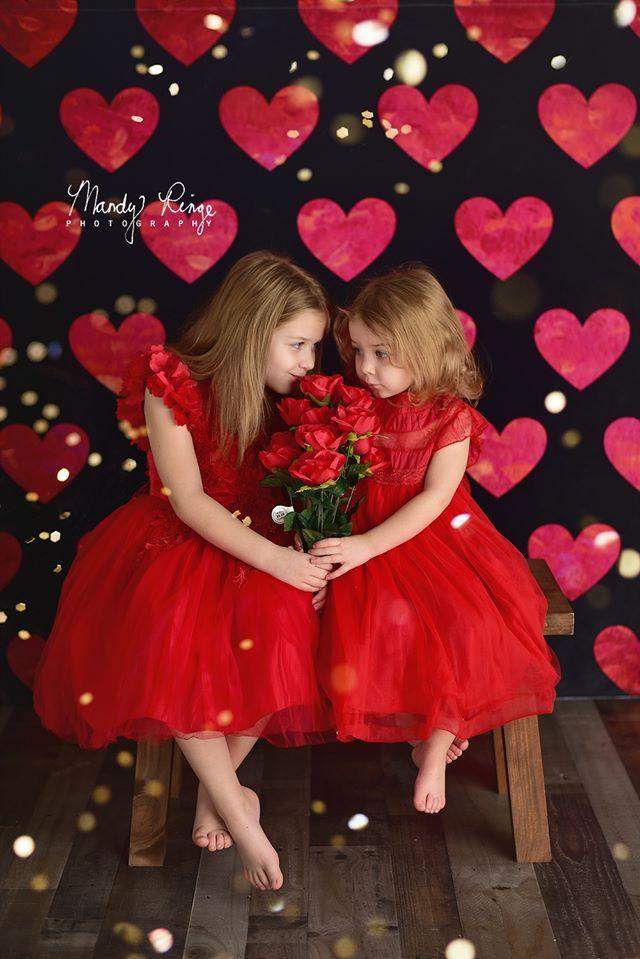Katebackdrop£ºKate Painted Heart Pattern Valentines Backdrop Designed By Mandy Ringe Photography