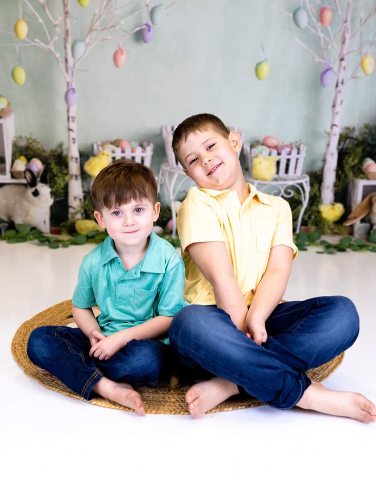 Kate Décor Arbres Lapins Oeufs Pâques Toile de fond conçu par Mandy Ringe - Kate Backdrop FR