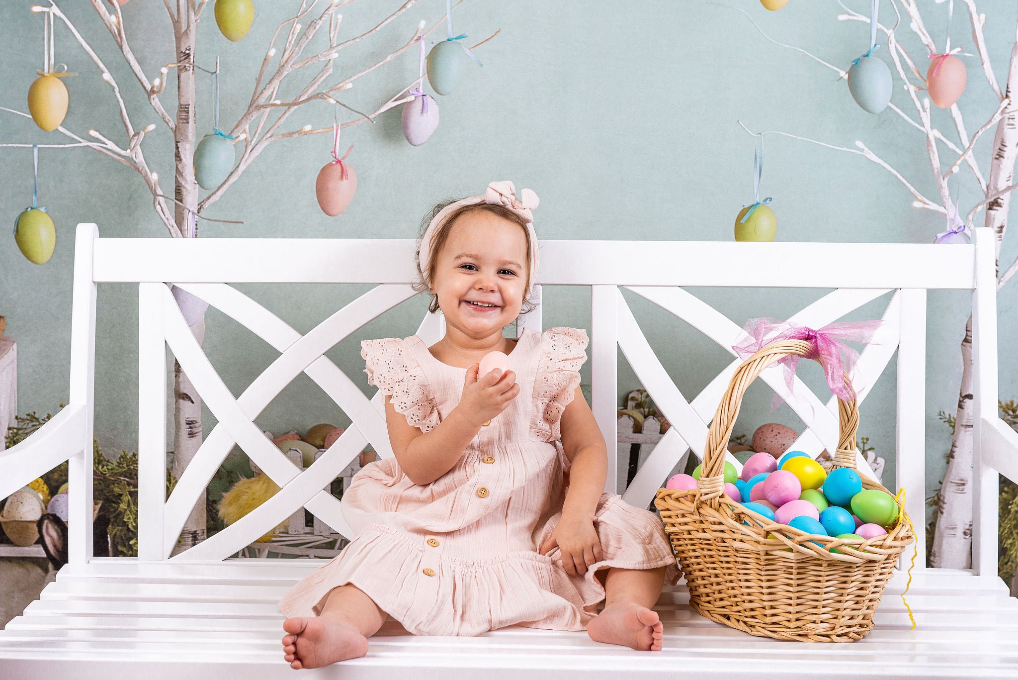 Kate Lapins Oeufs Pâques Toile de fond conçue par Mandy Ringe - Kate Backdrop FR