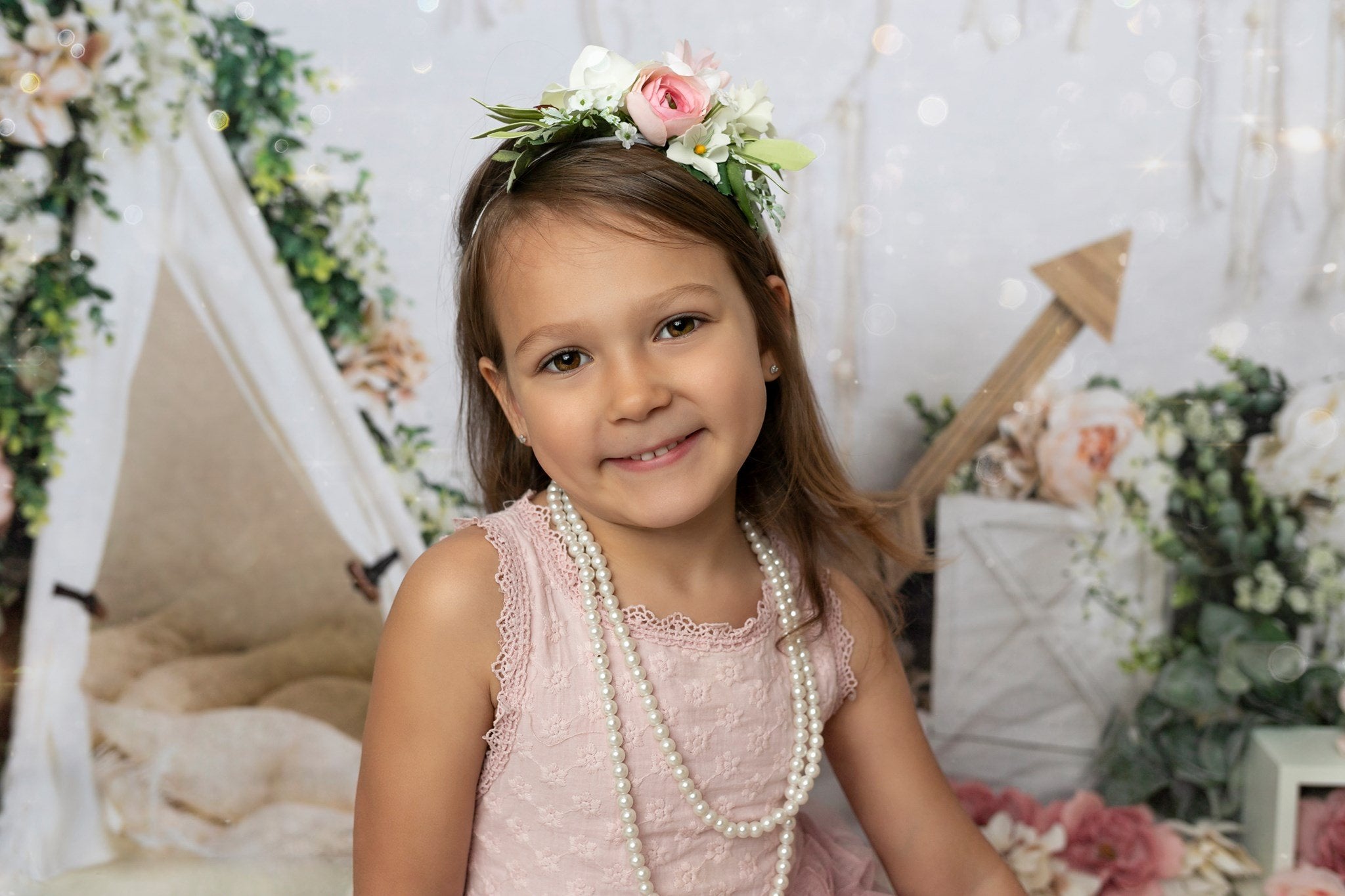 Kate Printemps Boho Tente Fête des mères Toile de fond conçue par Megan Leigh - Kate Backdrop FR