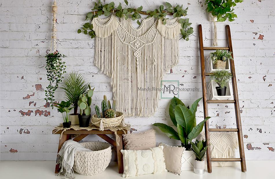 Kate Printemps Boho Macramé Chambre Toile de fond conçu par Mandy Ringe photographie - Kate Backdrop FR