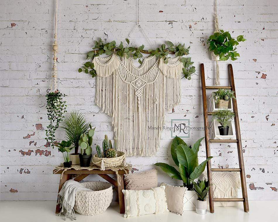 Kate Printemps Boho Macramé Chambre Toile de fond conçu par Mandy Ringe photographie - Kate Backdrop FR
