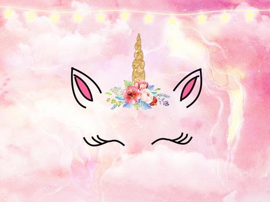 Kate Rose Nuage Licorne Cake Smash Toile de fond pour la photographie