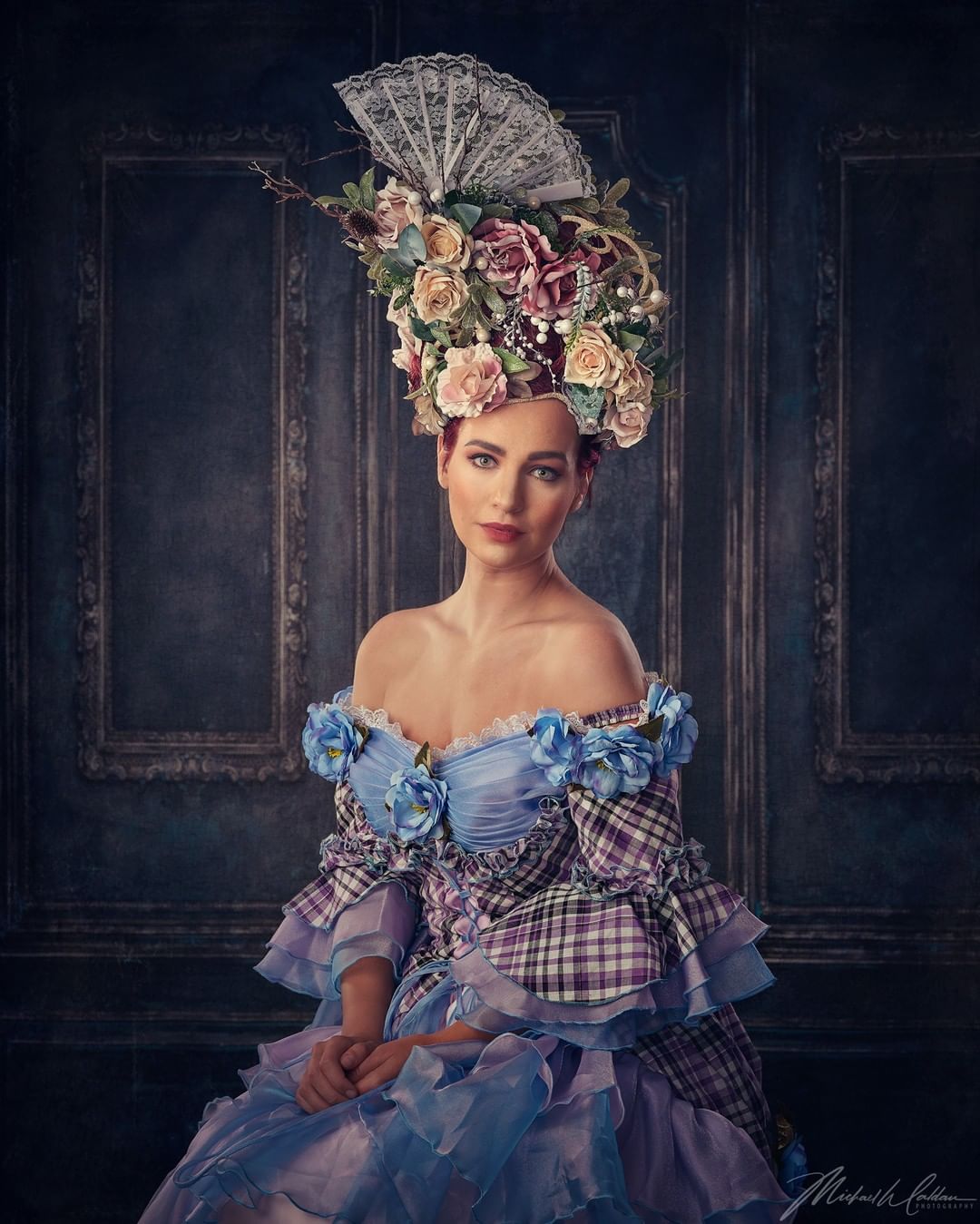 Kate Rétro Bleu Mur Porte Mariage Toile de fond pour la photographie - Kate Backdrop FR