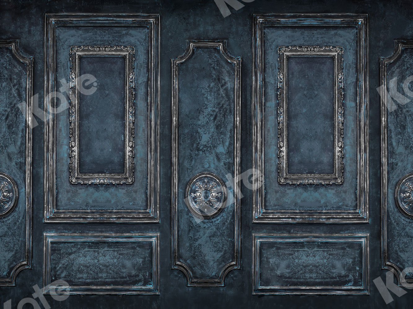 Kate Rétro Bleu Mur Porte Mariage Toile de fond pour la photographie - Kate Backdrop FR