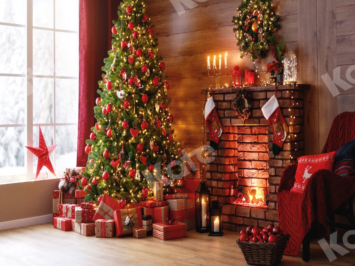 Kate Cheminée Intérieur Fenêtre Noël Toile de fond pour la photographie - Kate Backdrop FR
