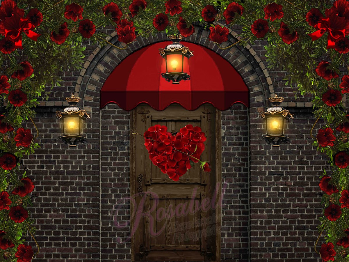 Kate Porte d'entrée Saint-Valentin Fleurs Toile de fond conçue par Rosabell Photographie