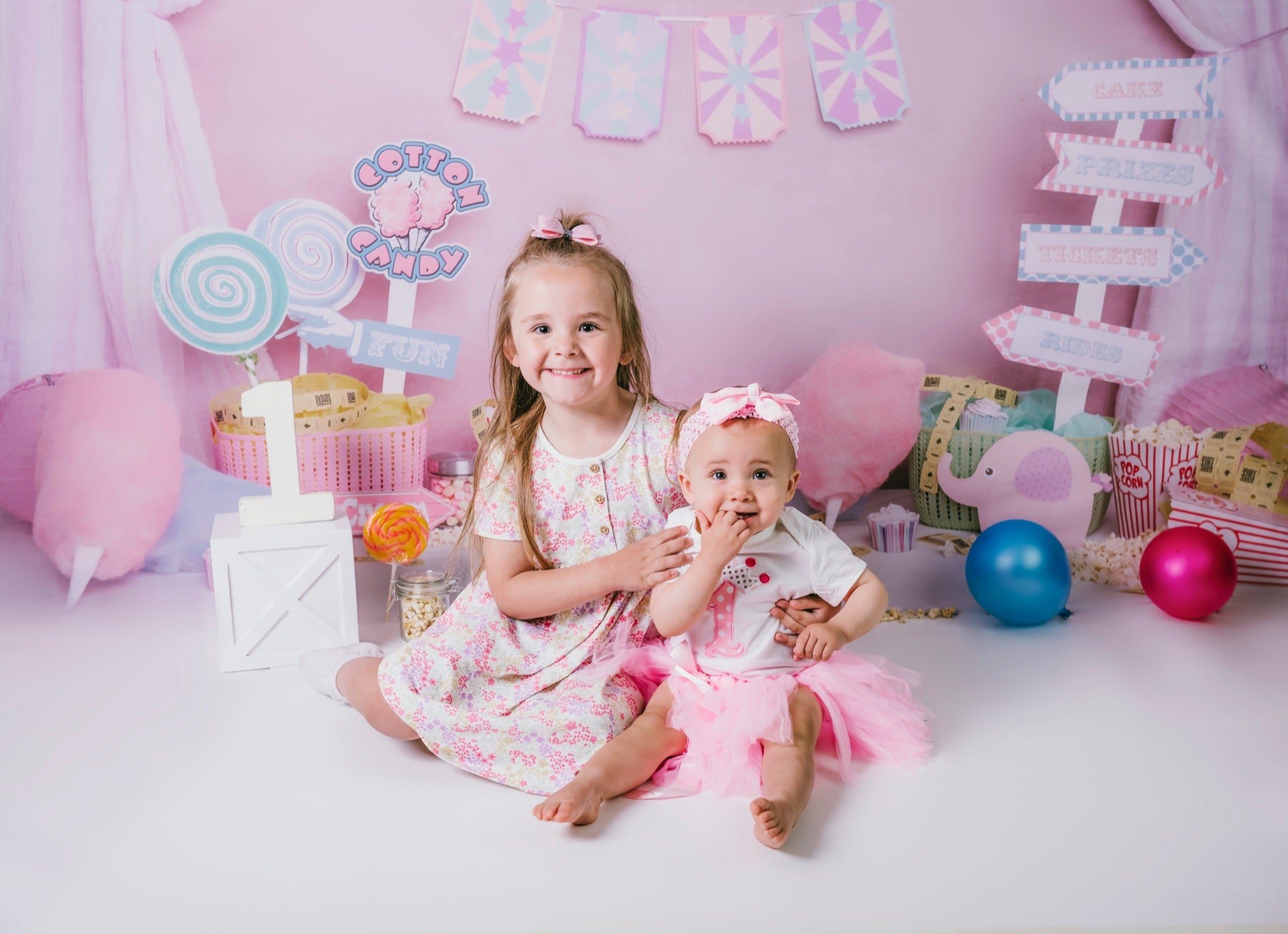 Kate Anniversaire Bonbons Collations Rose Enfant Toile de fond conçue par Melissa King - Kate Backdrop FR