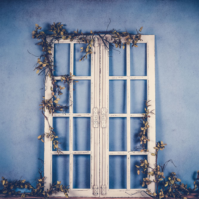 Kate Porte Bleu Printemps Fête des mères Blanc Toile de fond conçu par Arica Kirby - Kate Backdrop FR