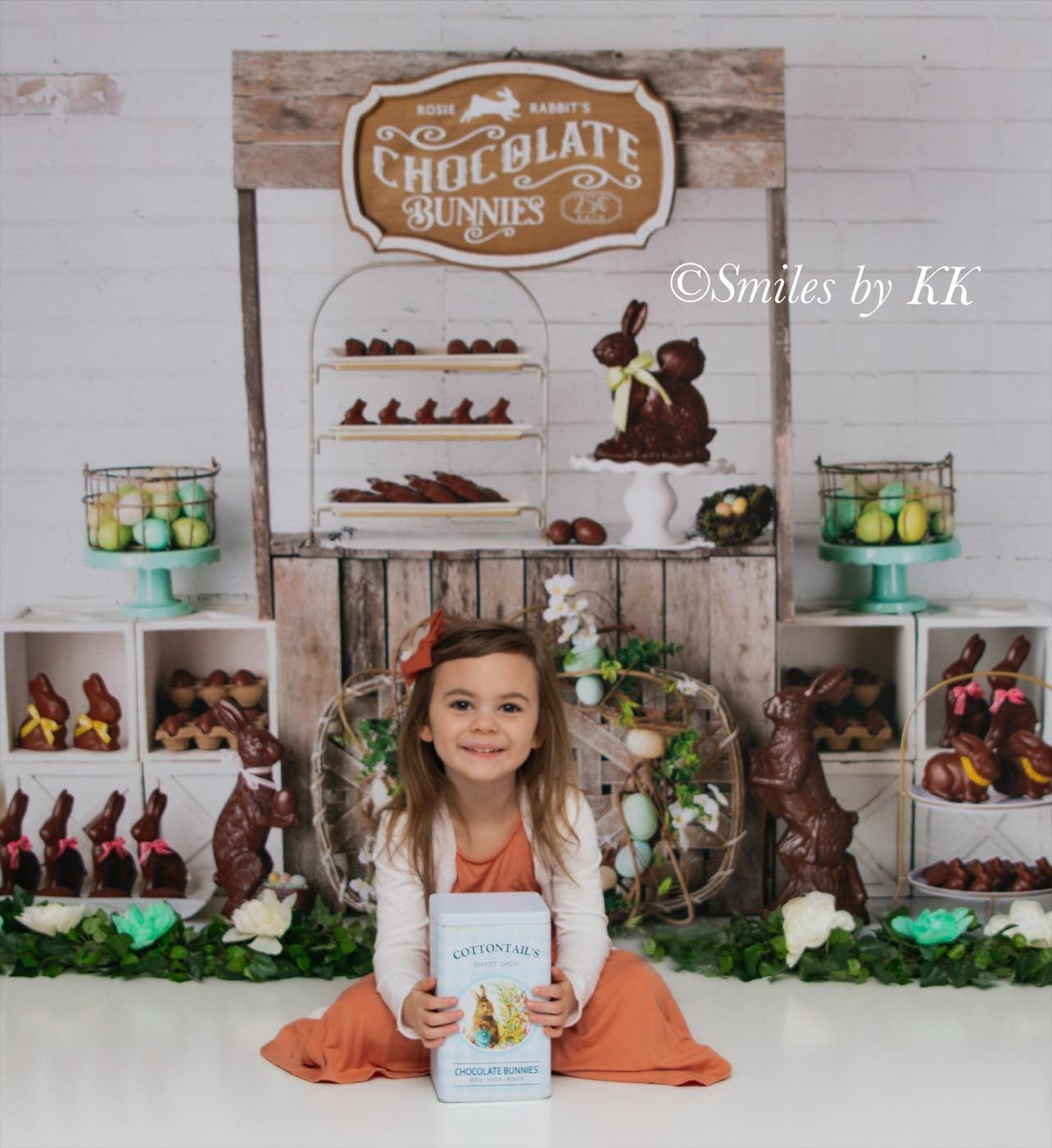 Kate Lapins en chocolat Pâques Oeufs Toile de fond conçue par Mandy Ringe Photography