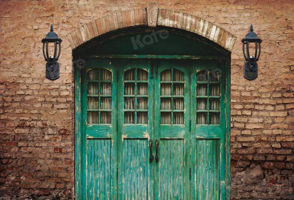 Kate Porte bleue Mur de briques Toile de fond pour la photographie - Kate Backdrop FR