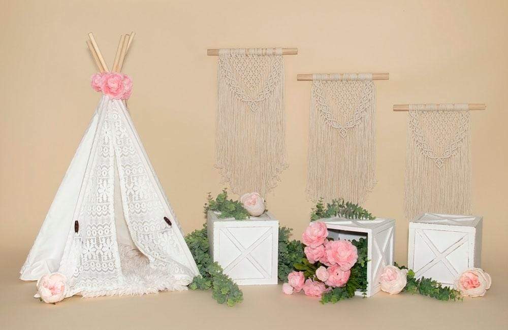 Kate fête des mères tente fleurs Boho fond design: Valerie Miranda
