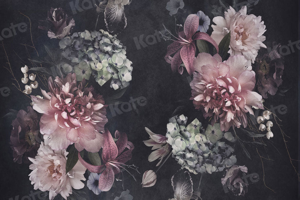 Kate Beaux-arts floraux grandes fleurs toile de fond pour la photographie - Kate Backdrop FR
