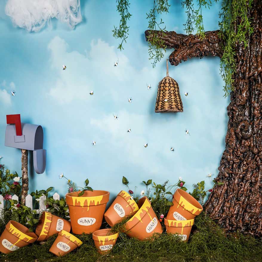 Kate Cake smash Abeilles Miel Arbre Enfant Toile de fond conçue par Arica Kirby - Kate Backdrop FR