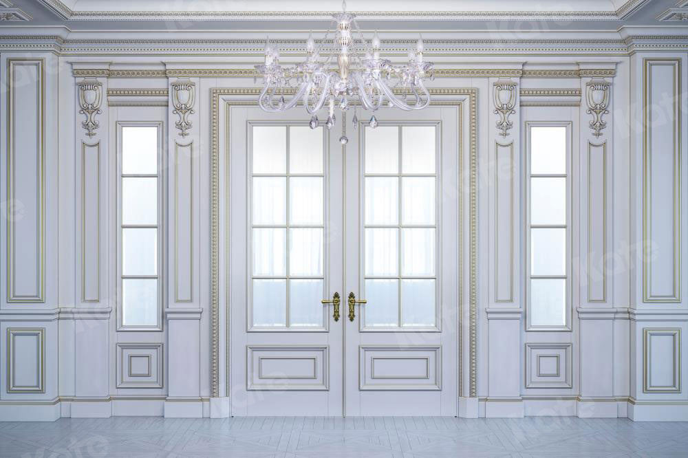 Kate Mariage Porte Mur vintage Lustres en cristal Toile de fond pour la photographe - Kate Backdrop FR