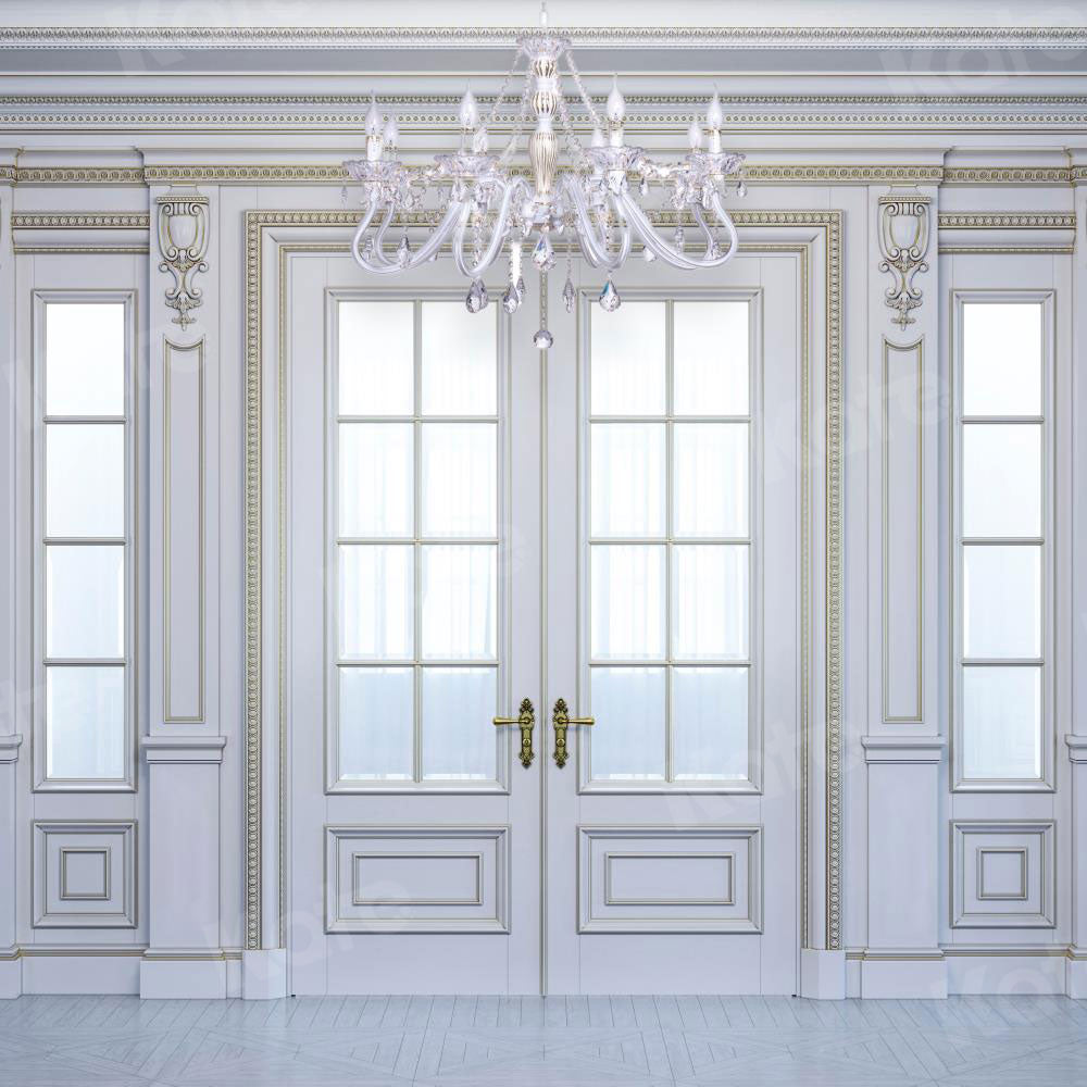 Kate Mariage Porte Mur vintage Lustres en cristal Toile de fond pour la photographe - Kate Backdrop FR